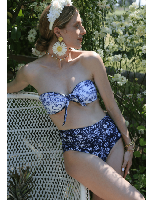 TOP MARIA LUZ X TATIANA DE NICOLAYReversible blue and white 2-piece swimsuit -  Two-piece swimsuit