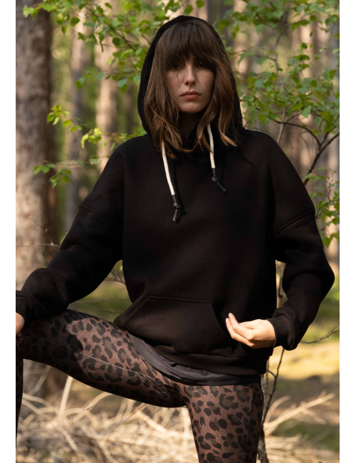 SWEAT LEA Sweatshirt à capuche noir -  SWEATSHIRT & VESTE