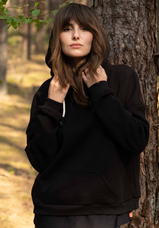 LEA Black hoodie -  SWEATSHIRT & JACKET