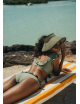 HIGH MELISSANDRE Top swimsuit with khaki ruffles -  New swimwear collection