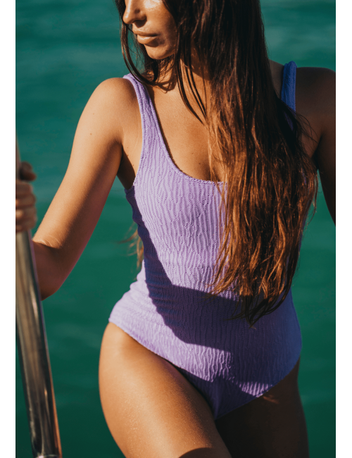 Pepa ONE SIZE Purple textured 1-piece swimsuit -  One-piece swimsuit