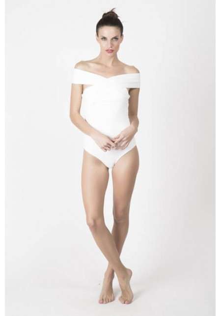 VIRGINIE Body Blanc en coton bio -  Maillot de bain prix doux