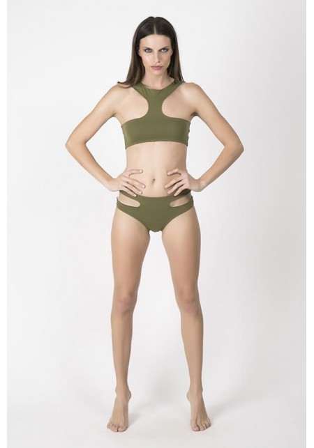 TOP PARME Bikini top in olive green -  Maillot de bain prix doux