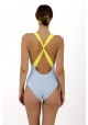 ZOE One-piece swimsuit in blue sugar and mimosa -  Maillot de bain prix doux
