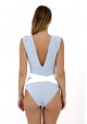 ELISA One-piece swimsuit in blue sugar & white -  Maillot de bain prix doux