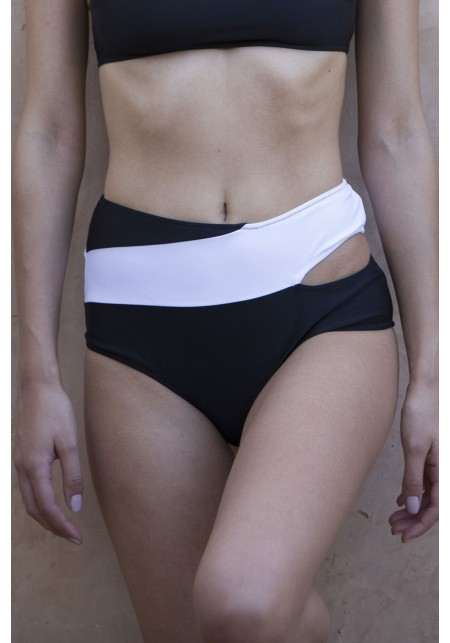 BRIEFS MARINE Bikini briefs in black and white -  Maillot de bain prix doux