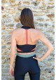 ANNA Khaki, black and orange sport bra -  OUTLET SPORT