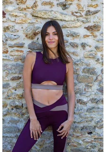 ELISE Purple and mocha sport bra -  OUTLET SPORT