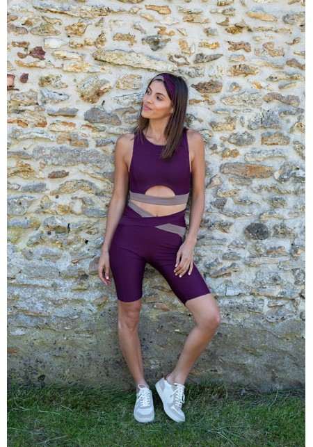 ELISE Purple and mocha sport bra -  OUTLET SPORT