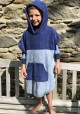 NOA KID Bicolored asymmetrical poncho with short sleeves -  Maillot de bain enfant