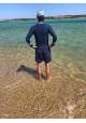 Adrien Blue man's long-sleeves bicolor lycra wetsuit -  maillot de bain homme