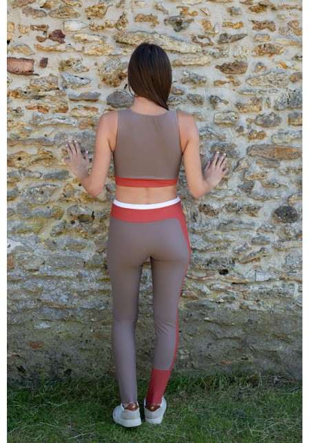PALOMA Beige, rust and white sport legging -  OUTLET SPORT