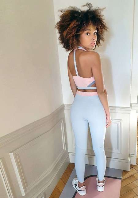 ANNA Pink and grey sports bra -  Cloud collection