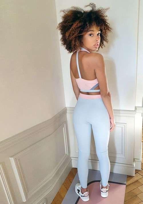 LUCILE Grey and pink sports legging -  Cloud collection