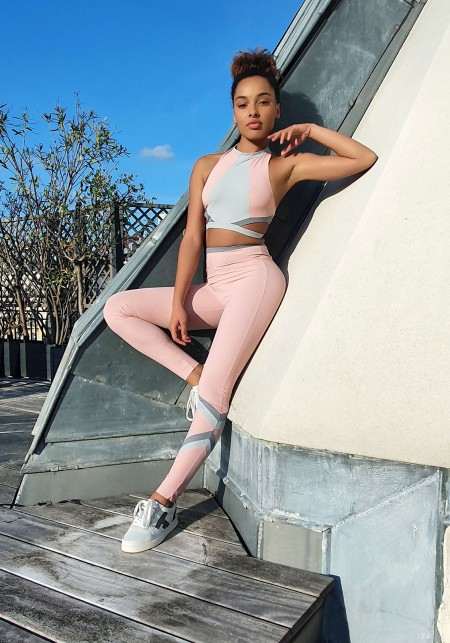 BONNY Pink with shades of grey sports legging -  OUTLET SPORT