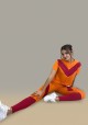 JANE Legging de sport orange et rose -  PRIX DOUX SPORT
