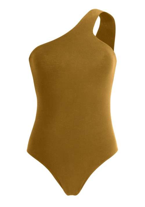 YARA Mustard one-piece swimsuit in organic cotton -  Maillot de bain prix doux