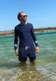 ADRIEN T-shirt Lycra bleu marine et bleu ciel manches longues -  maillot de bain homme