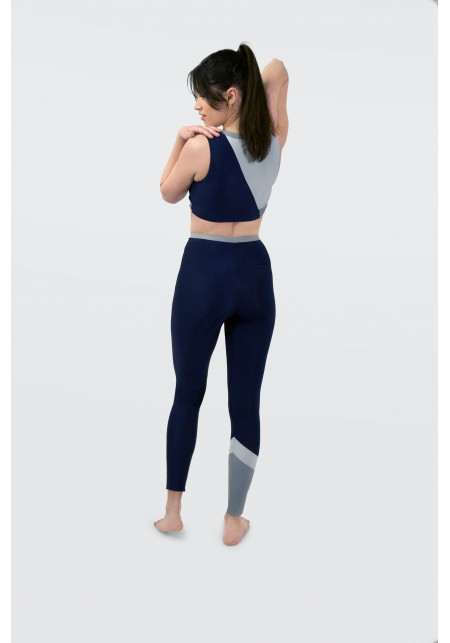 NINA Navy blue and shades of grey sports legging -  Cloud collection