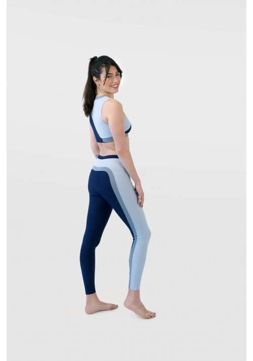 MILA Navy blue with shades of grey sports legging -  OUTLET SPORT