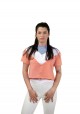 PEARL T-shirt court orange, blanc et bleu dragée -  Active wear