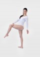 CAMILLE Body blanc manche longue en coton bio -  Body femme