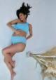HAUT HANNAH Haut de maillot de bain à volants bleu ciel -  Maillots de bain