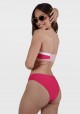 AURELIE TOP Fuchsia, pink and white bikini top in bandeau style -  Maillot de bain prix doux