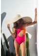 CHLOE Fuchsia and orange one-piece swimsuit -  Maillot de bain prix doux