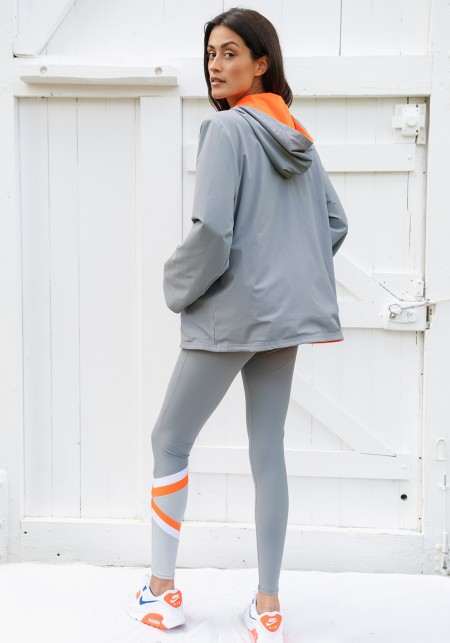 CLAIRE Legging de sport gris, orange et blanc -  INTO THE WILD