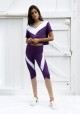 JANE Legging de sport violet, beige et blanc -  INTO THE WILD