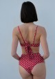 RAVELLO Culotte de maillot de bain taille haute rouge à pois blanc -  Maillots de bain