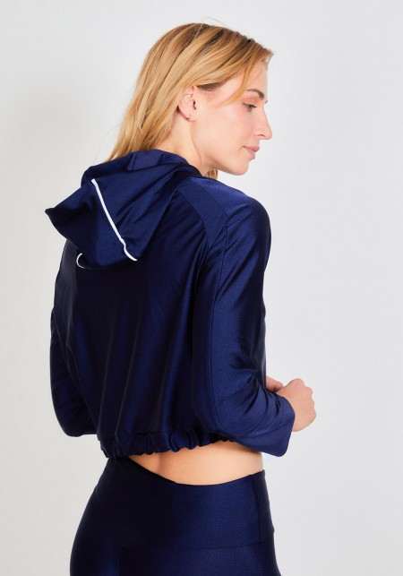 JOY Sweatshirt à capuche bleu pailleté -  Sport