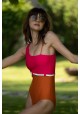 ESTHER 1-piece fuchsia and orange swimsuit -  Swimsuit soft price