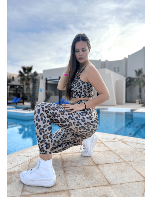 VANILLE LUZ X MARION COLLARD7/8th natural leopard print high waist Vanille sports leggings -  LEGGING